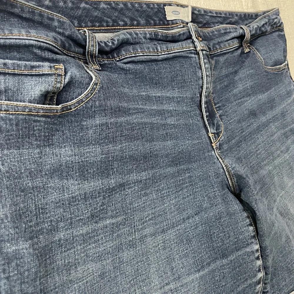 Old Navy Denim Regular Shorts Stretch Blue Jeans Women's Plus 24‎ Casual Cuffed